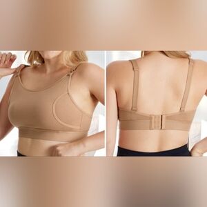 MOMCOZY HANDS FREE PUMPING NURSING BRA SIZE LARGE NUDE